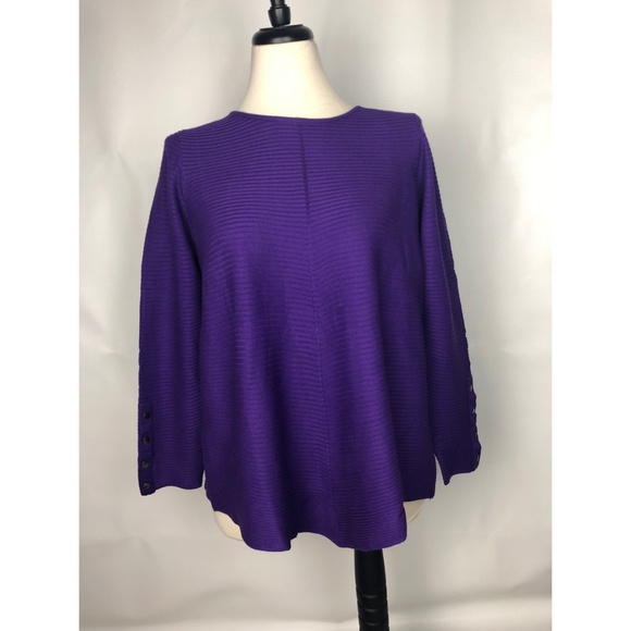 WOMEN'S ALFANI PLUS SIZE CORE SWEATER PURPLE - Picture 1 of 5